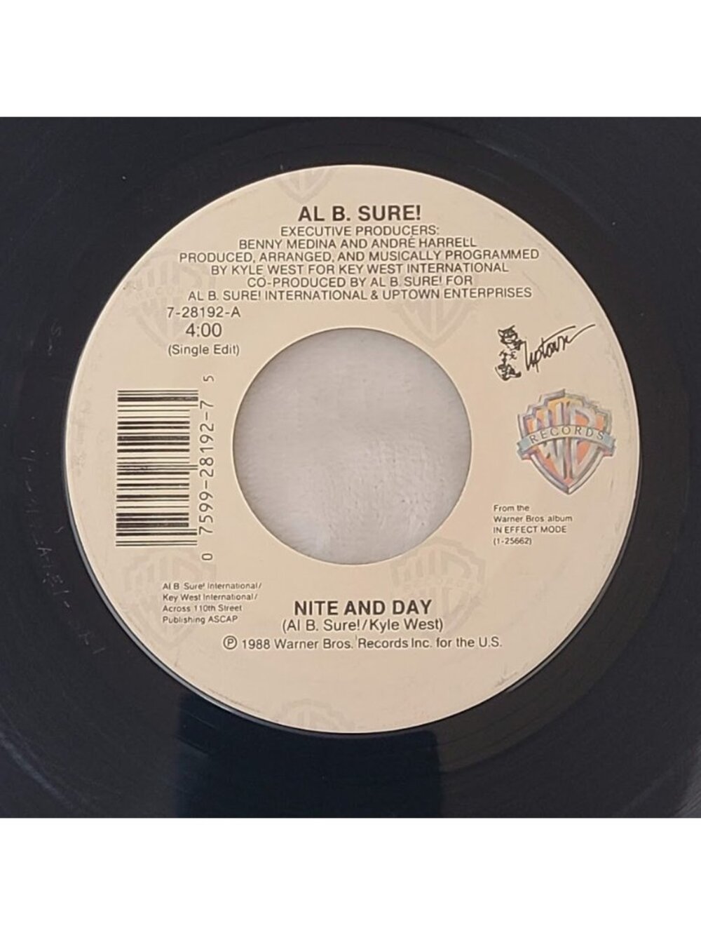 Al B. Sure! Nite and Day / Nuit Et Jour 45 rpm 7" Vinyl 1988 Specialty Pressing